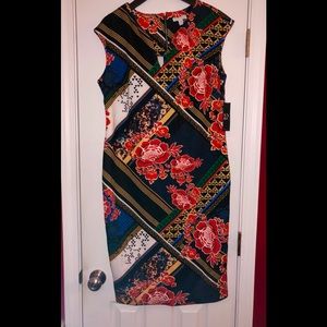 NY&C sleeveless stretch patterned dress